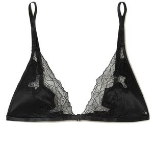 Anine Bing “Juliet” silk bra, black, unworn, size small, brand new with tags NWT